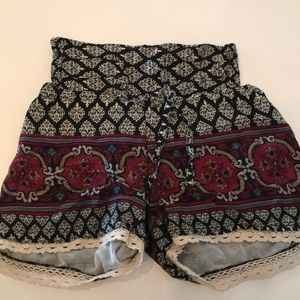 High waisted colorful shorts.